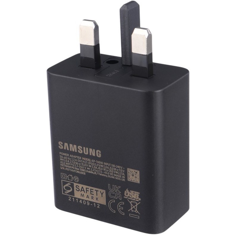 شارژر دیواری فست 45 وات سامسونگ مدل EP-T4511 Low Standby اورجینال، دارای خروجی USB Type-C ( با گارانتی شرکتی )